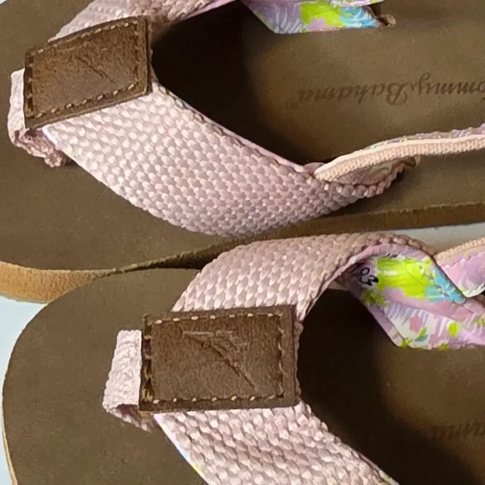 Tommy Bahama Toddler size 5-6 Thong Flip Flops with Elastic Back EUC